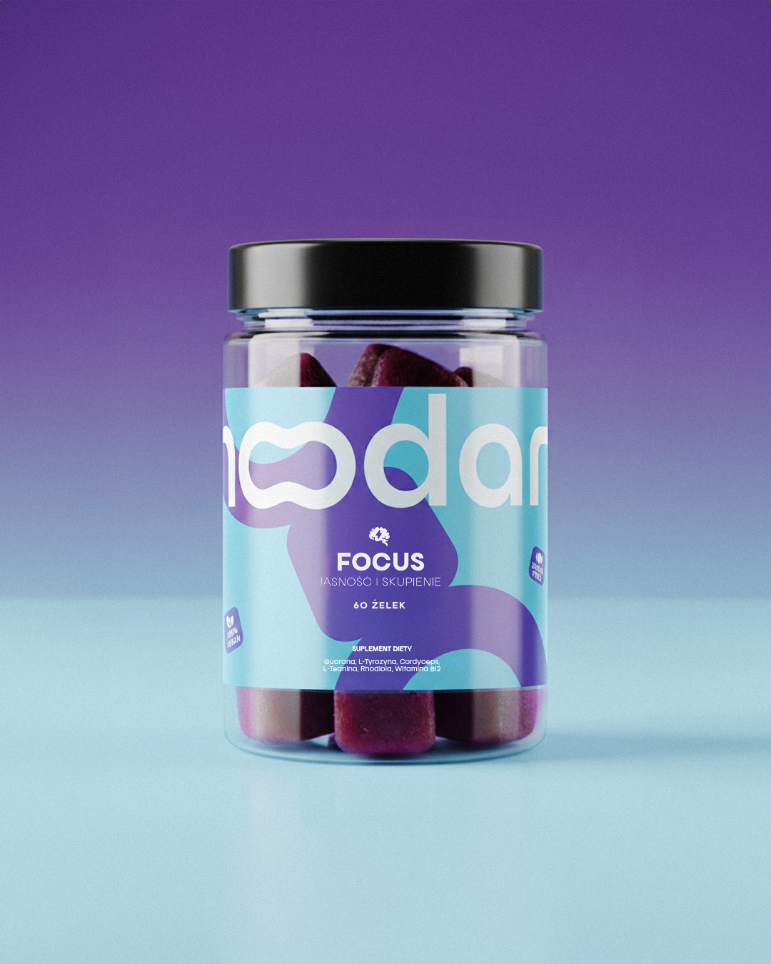 Moodary Focus ,  żelki z guaraną i witaminą B12